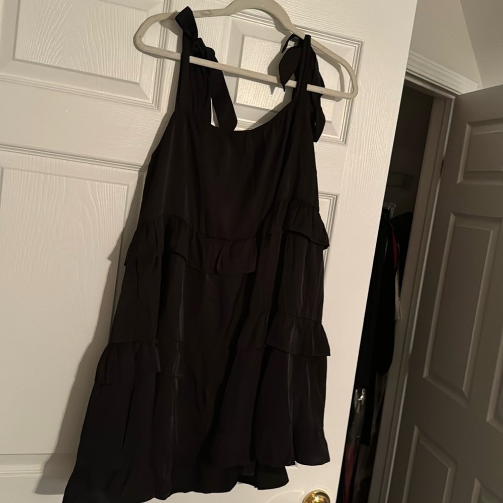 Black ruffled baby doll dress